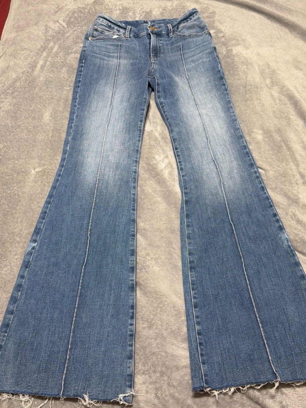 Express Blue Flare Jeans - Mid Wash